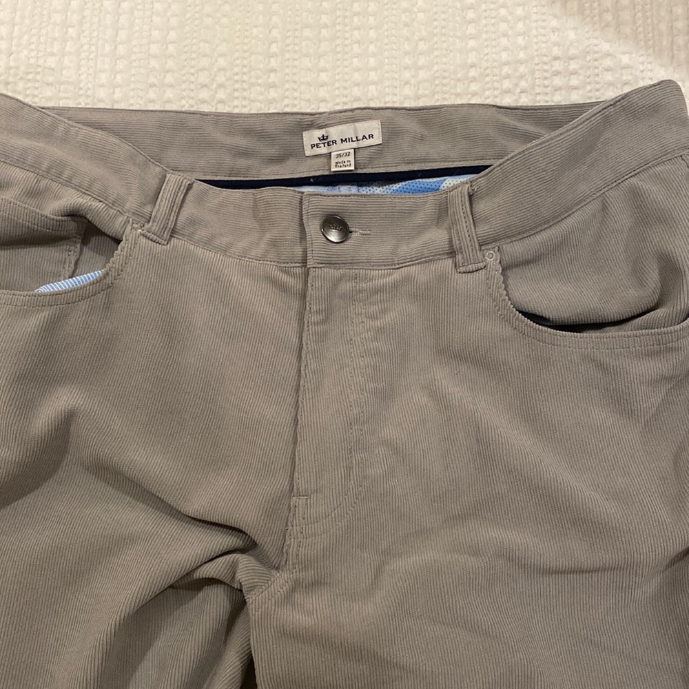 Peter Millar Cord Pants Lightweight 35x32 Grey